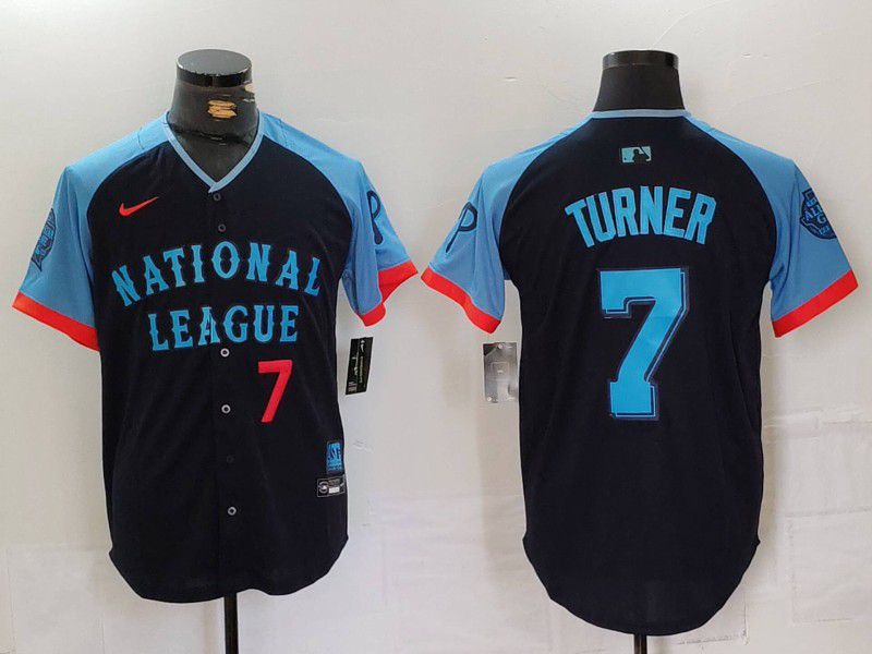 Men Philadelphia Phillies #7 Turner Blue All star 2024 Nike MLB Jersey style 4->philadelphia phillies->MLB Jersey